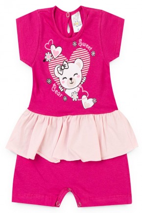 macacao menina pink ursinho