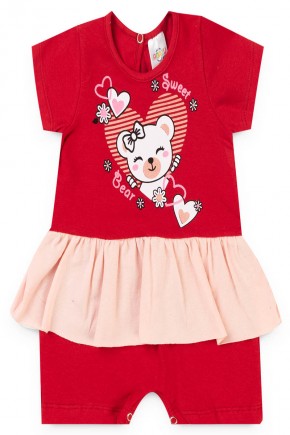 macacao vermelho menina ursinho