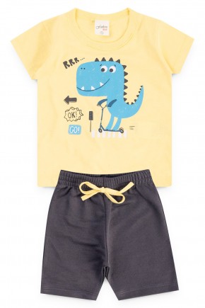conjunto piradinhos amarelo dino