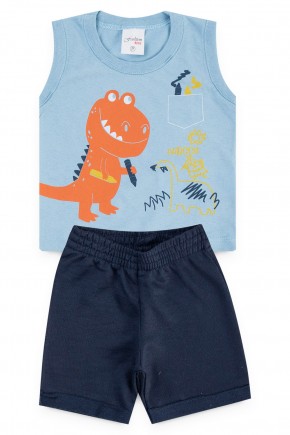 conjunto regata azulclaro dino pirdinhos